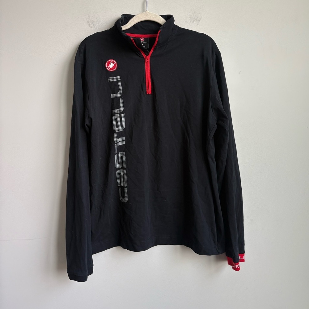 Castelli Cycling Black Long Sleeve 1/4 Pullover XL